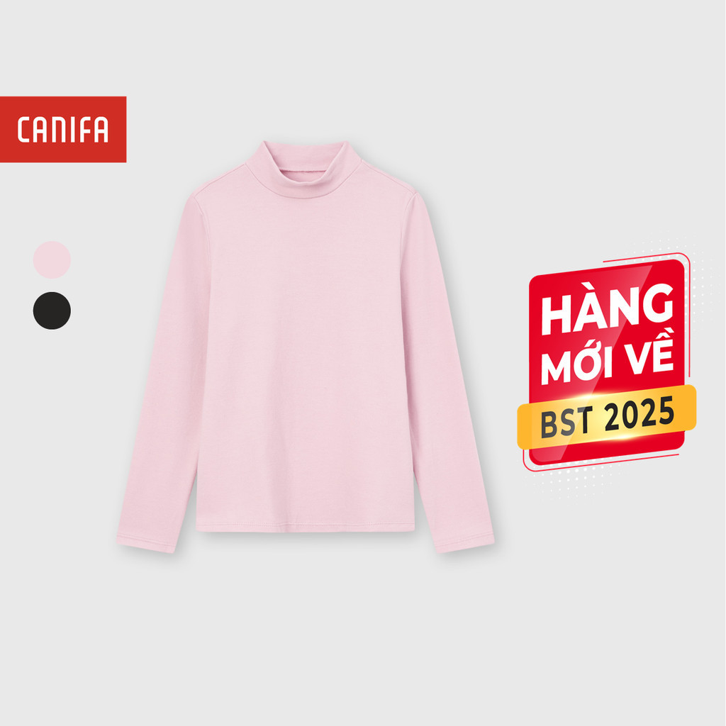Áo giữ nhiệt bé gái CANIFA dài tay cổ 3p 1IT25W003 ấm cho bé