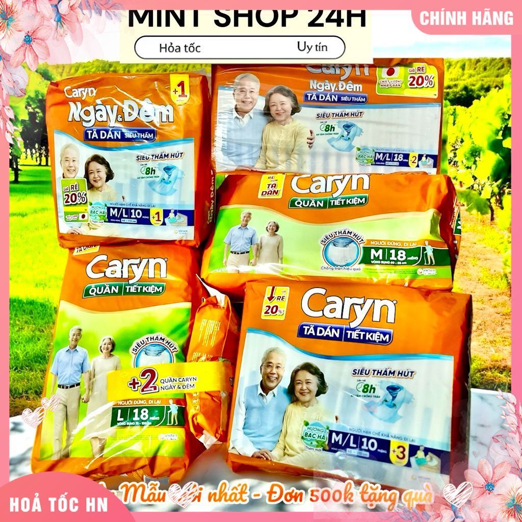 Tã bỉm quần người già caryn ngày và đêm mới size 10/L10/M18/L18/xl10/xl18 cho người gìa, bỉm người g