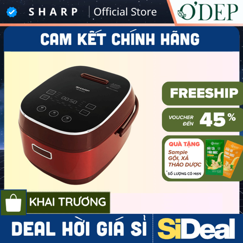 Nồi cơm điện cao tần cảm ứng Sharp 1.8L KS-IH191V-RD - Bảo hành 12 tháng - SIDEAL SIO