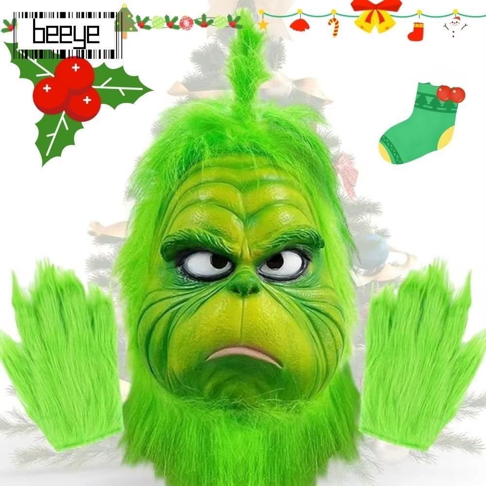 BEEYE Grinch, Lông Xanh Freak Hóa Trang Grinch Mũ Đội Đầu, Cao Su Ngộ nghĩnh Anime Grinch Masque Dự 
