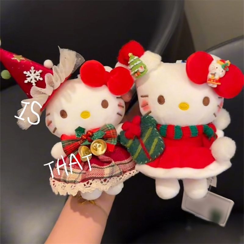 Giáng Sinh Series Hello Kitty Móc Khóa Dễ Thương Hello Kitty Sang Trọng Búp Bê Schoolbag Đồ Trang Tr