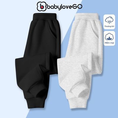 Quần dài bé trai BabyloveGO quần thu đông chất nỉ hai da mềm mịn ấm áp giữ ấm mùa đông cho bé 1-10 tuổi