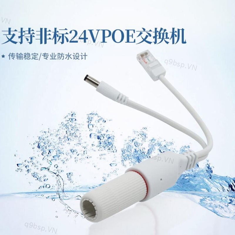 Bộ chia DC 24V sang 12V POE Bộ chuyển đổi cáp chống nước Bộ kết nối nguồn điện Mô-đun Poe Injector V