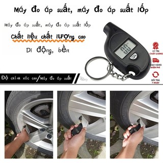 Mini Móc Khóa Kỹ Thuật Số Đồng Hồ Đo Áp Suất Lốp Màn Hình LCD Tự Động Xe Máy Kiểm Tra Áp Suất Không Khí Di ĐộngBáoĐộng==