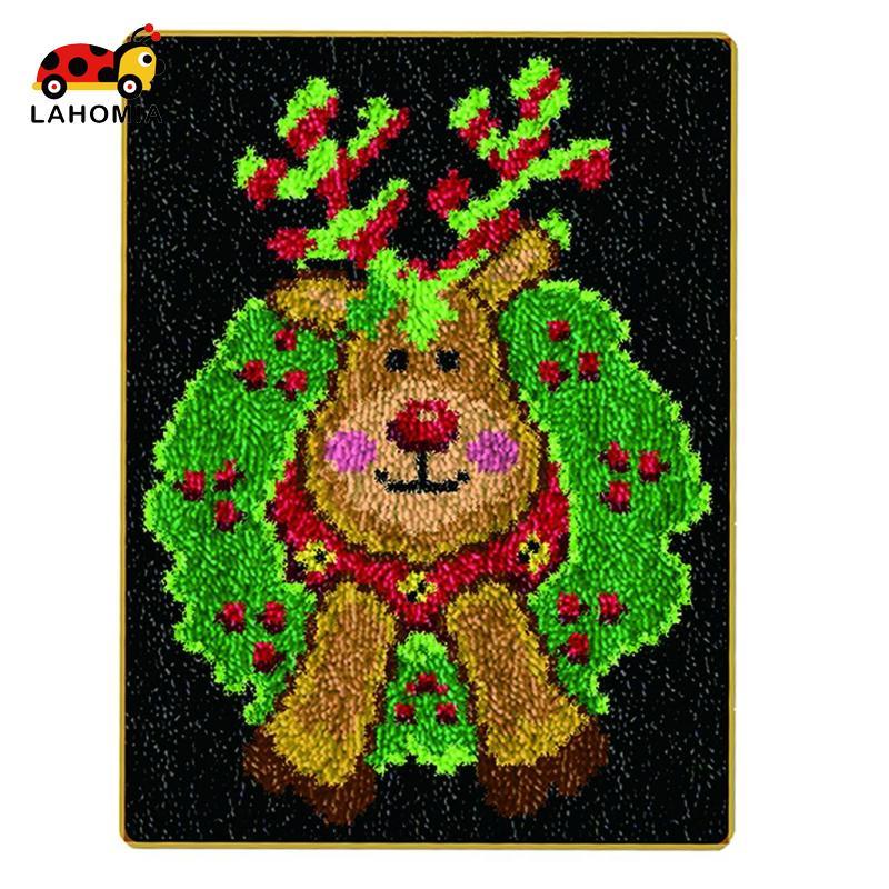 Bộ dụng cụ thảm móc chốt Giáng sinh - Thảm DIY Thảm đệm đồ trang trí Makng, Tạo họa tiết sang trọng 