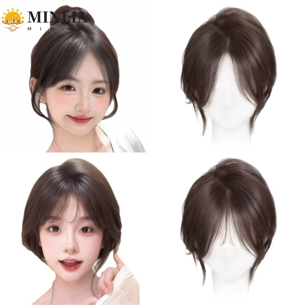 MINLIA Miếng Dán Tóc Giả Lông Tơ Thoáng Khí Nhẹ, Thay Thế Bangs Fake, Tăng vẻ đẹp cho Mái Tóc