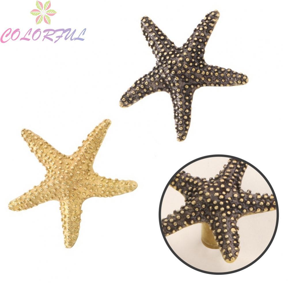 【COLORFUL】Brass Handles Kids Room Decor Nordic Fresh Style Unique Starfish Design