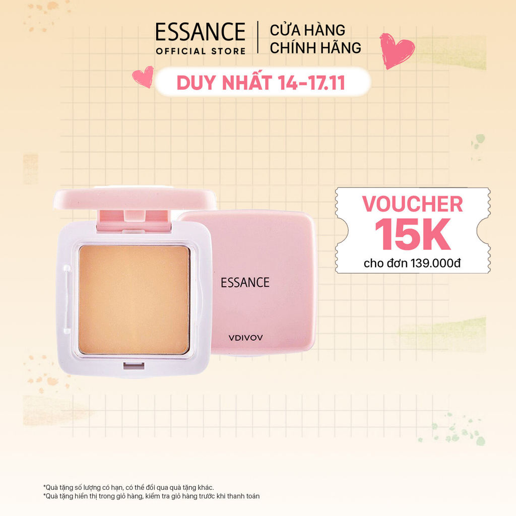 [ESSANCE OFFICIAL] Phấn phủ mịn mượt Essance Silky Pact 9g