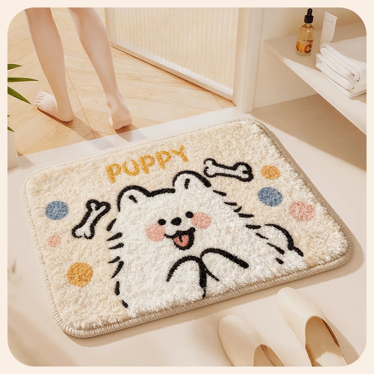 Cute Cartoon Cashmere Floor Mat Bathroom Thickening Absorbent Floor Mat Small Fresh Home Flower Toil