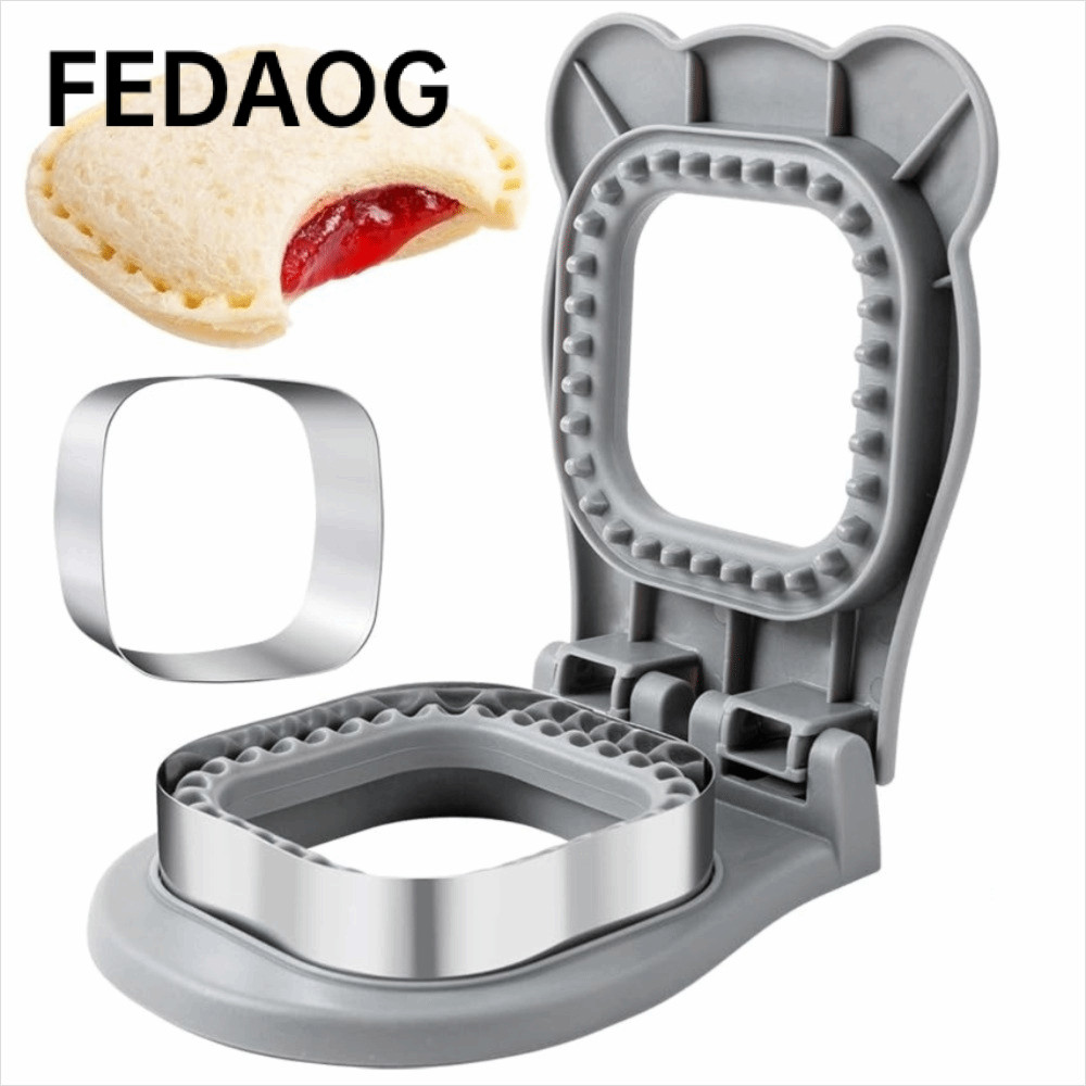 Máy cắt bánh sandwich FEDAOG, Máy dán bánh sandwich hình vuông PP, Khuôn nướng bánh mì bằng thép không gỉ cầm tay chất lượng cao tại nhà