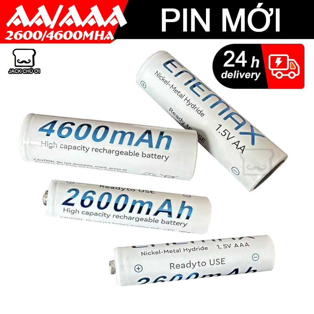Pin ENEMAX AA/AAA 4600mAh/2600mAh - Sạc Lại - Công Nghệ Nhật - Cho Đồ Chơi, Chuột, Remote