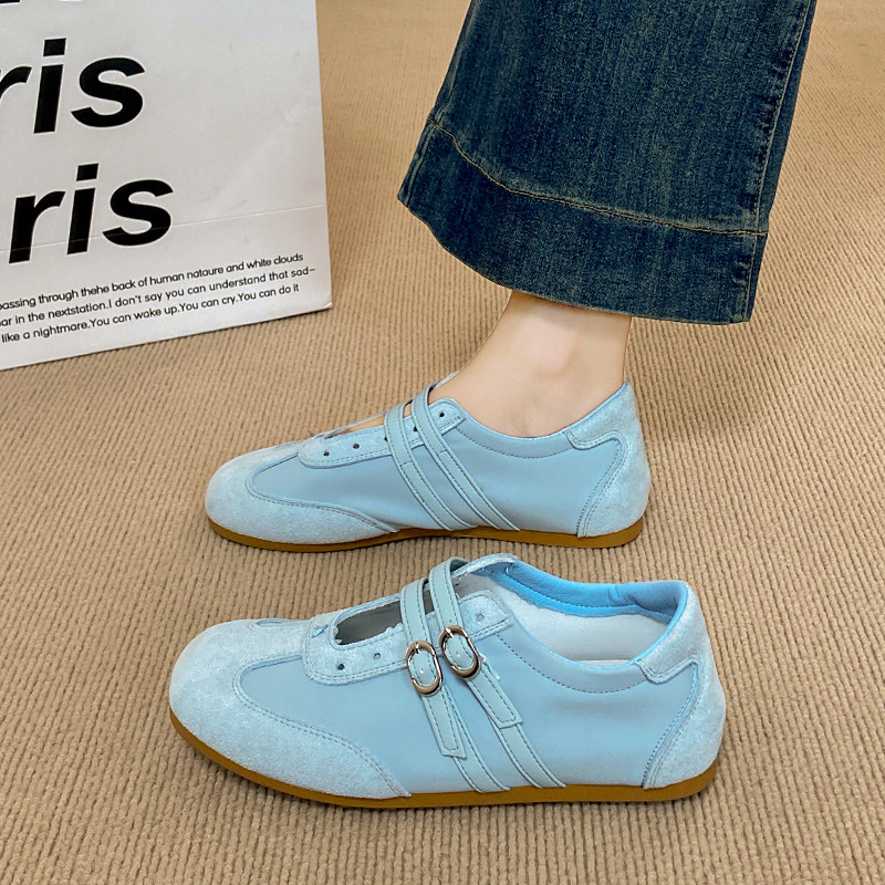 Yongge Women's Shoes 801 Mary Jane Sports Sandals with Hidden Wedge, Flat Sweet Ballet Training Shoe