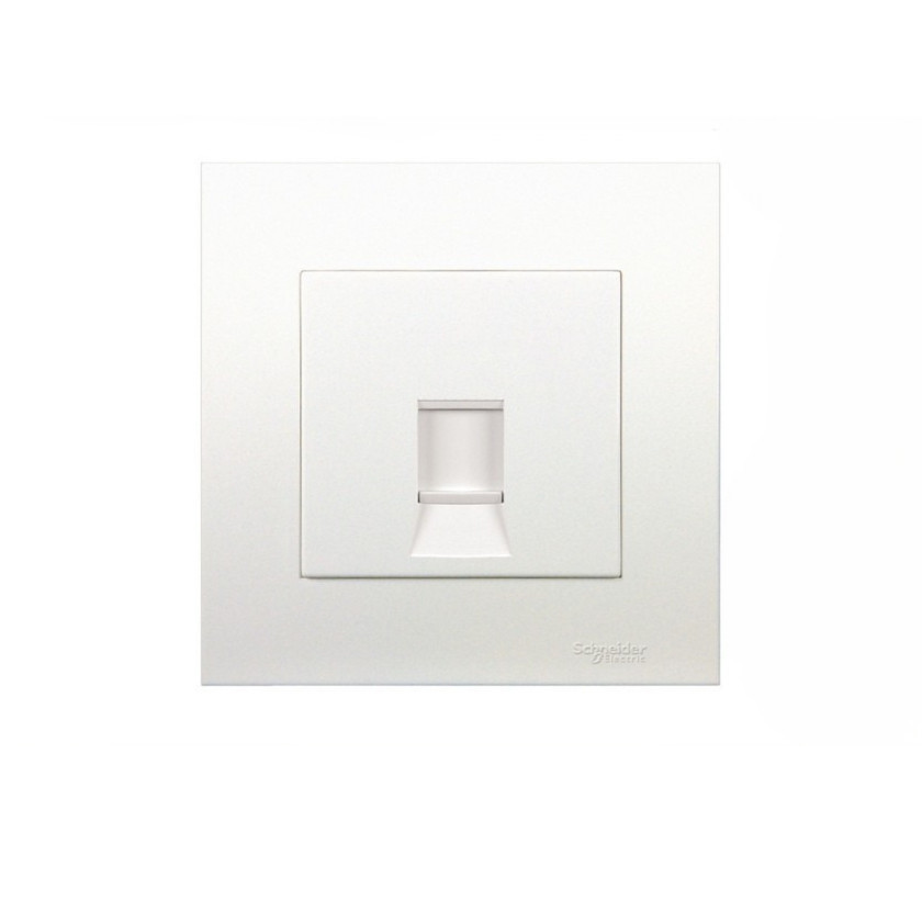 (Q4)  (SE) Ổ cắm mạng cat6 đơn - Trắng/ Xám Bạc - Schneider  - KB31RJ6_WE KB31RJ6_AS