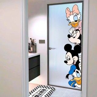 Hoạt Hình Mickey Cửa Kính Dán Trang Trí Sáng Tạo Phòng Tắm Cửa Trượt Chống Va Chạm Dán Nhà Bếp Phòng Ngủ Cửa Sổ Dán