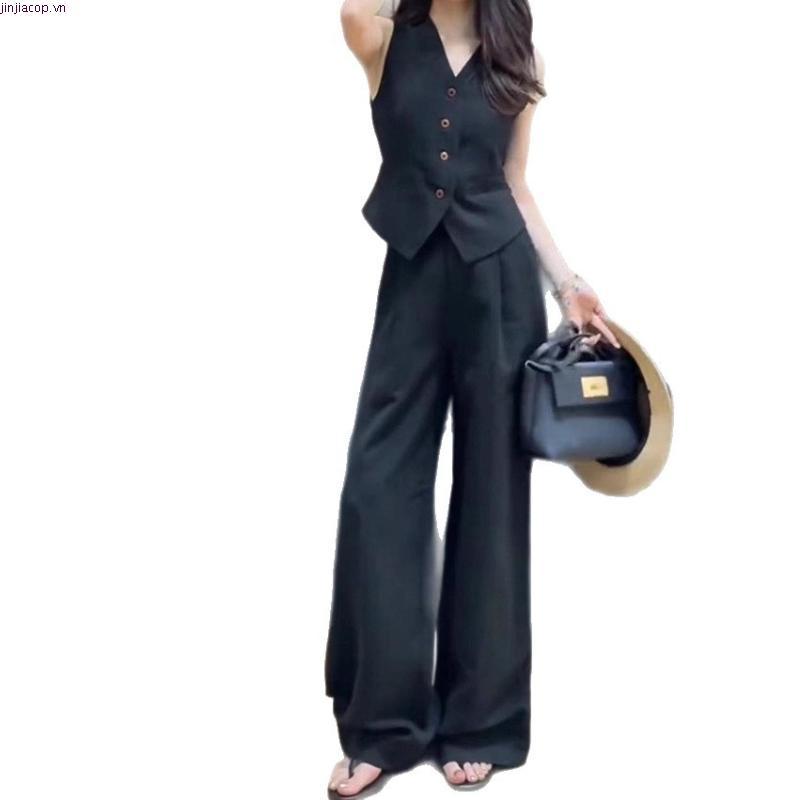 YM Concept Set Gile Vạt Xéo + Quần Suông Ống Rộng Chất Bố Ruby Form Chuẩn Dáng Đẹp D0936