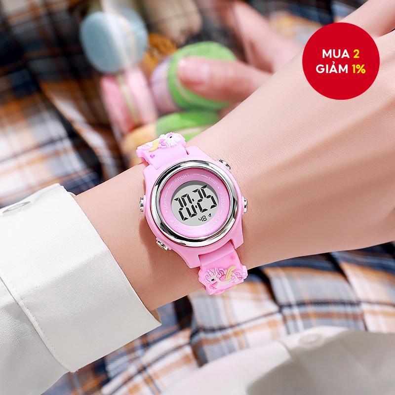 Đồng hồ trẻ em từ tính với thiết kế hoạt hình dễ thương, Đồng hồ điện tử kẹo đầy màu sắc cho bé trai bé gái, thời trang đa chức năng