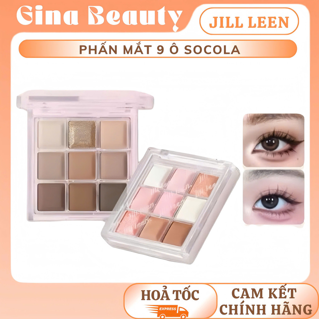 [JILL LEEN] Bảng mắt 9 ô Jill Leen Socola GINABEAUTY