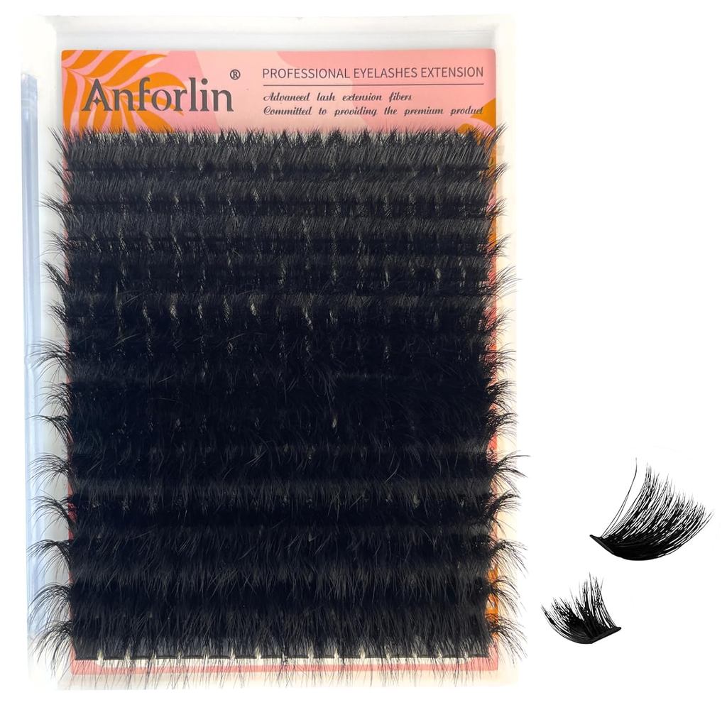 Cụm mi dày 10-20mm Cụm mở rộng lông mi dày 200D 224 chiếc D Cụm lông mi xoăn 3D Mega Long Mi Cụm lôn