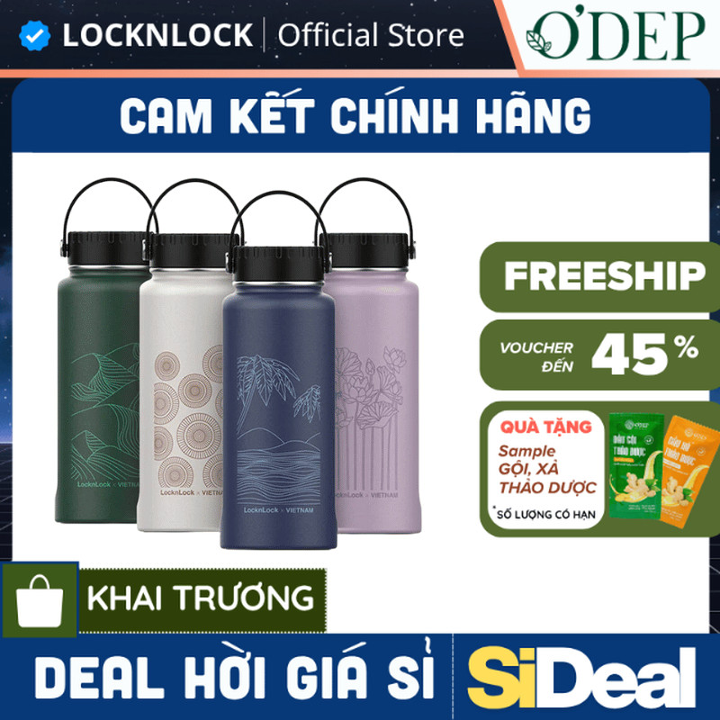 Bình giữ nhiệt Inox LocknLock 897ml Chính hãng có lõi lọc trà LHC4160 - SIDEAL SIO
