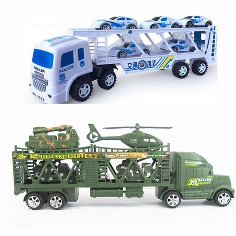 Đồ Chơi Có Âm Nhạc Quán Tính Trẻ Em Qin Lớn Xe Kéo Hai Lớp Hộp Đựng Xe Tải Vận Chuyển Cậu Bé LA99