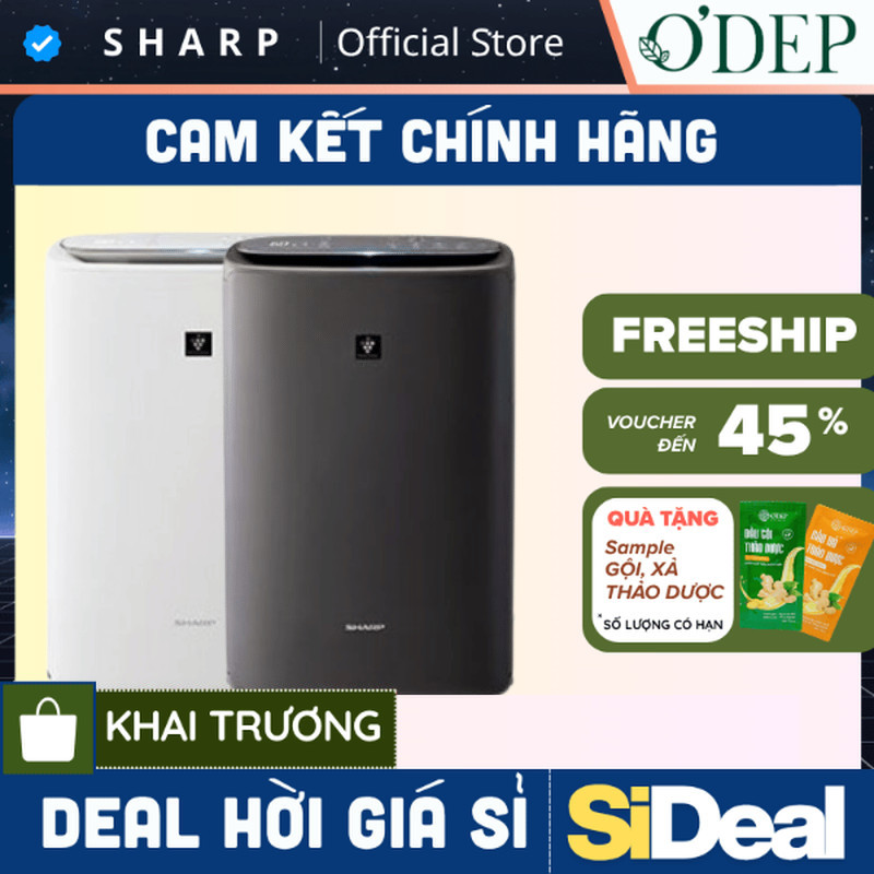 Máy lọc khí và tạo ẩm Sharp KI-N40V-W/H - Hàng chính hãng - Bảo hành 12 tháng - SIDEAL SIO