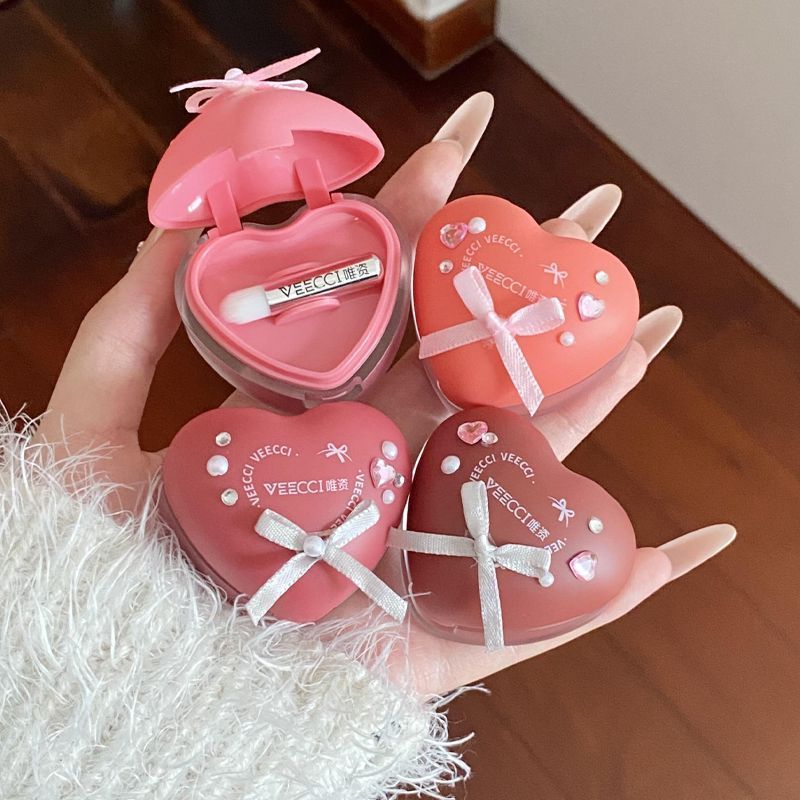 VEEECCI Lip Cheek Multi-Purpose Balm Lip Mud Lip Cheek Dual-Sử dụng tất cả @ Blush Cream Pudding Lip