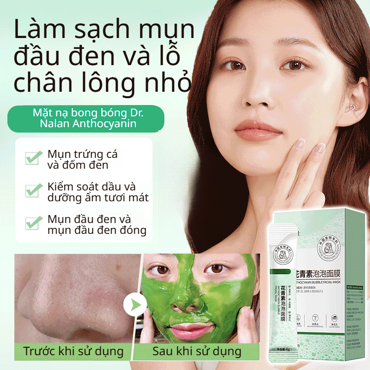 🫧Sủi Bọt/Làm Sạch Sâu🌿Anthocyanin Mặt Nạ Bong Bóng Thanh Lọc Da/Mặt Nạ Bong Bóng Se Khít Lỗ Chân Lôn