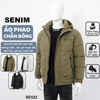  Áo khoác phao nam chần bông SENIM cao cấp cản gió cản bụi giữ ấm áo nam thể thao năng động Se522 