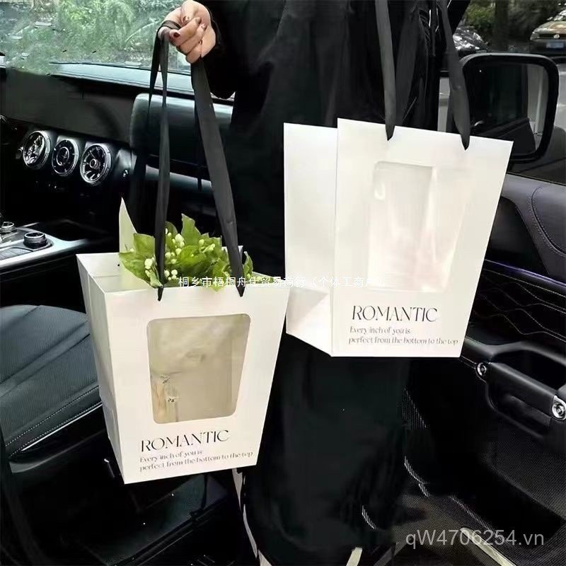 Mở Cửa Sổ Ngày Lễ Tình Nhân Túi Quà Tặng Shihua Shop diy Boat Bag Bao Bì Túi Tote Hoa Hình Thang Bó 