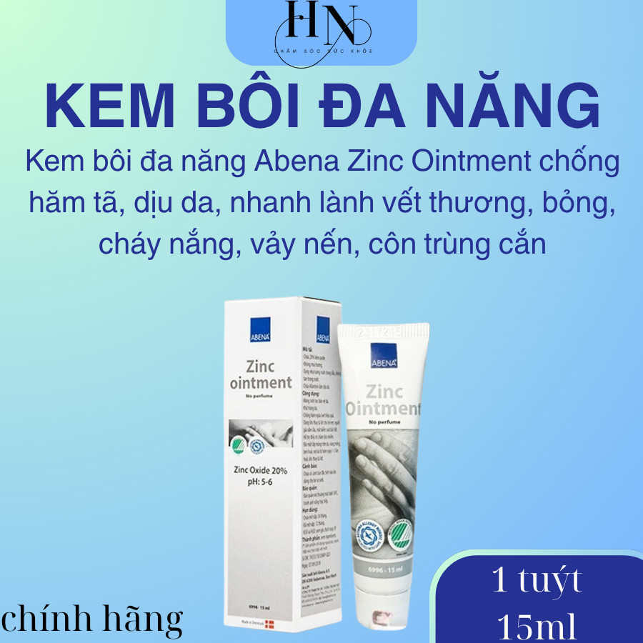 Kem bôi đa năng Abena Zinc Ointment chống hăm tã, dịu da, nhanh lành vết thương, bỏng, cháy nắng,
