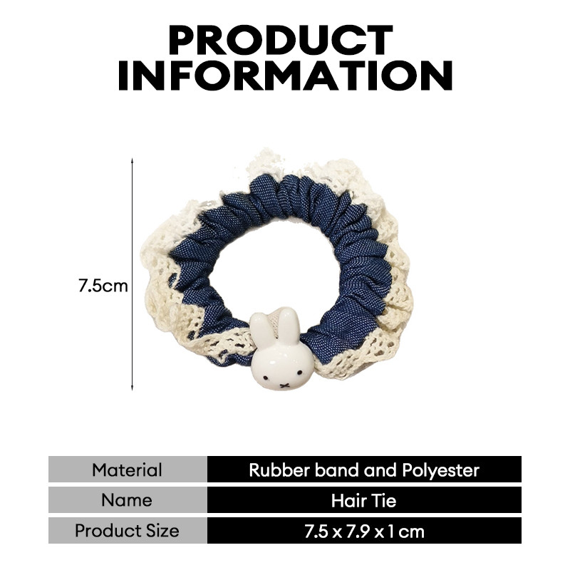 Dây buộc tóc ren viền denim cổ điển cho bé gái hoạt hình Phụ kiện tóc Dây buộc tóc dễ thương | BigBuy360 - bigbuy360.vn