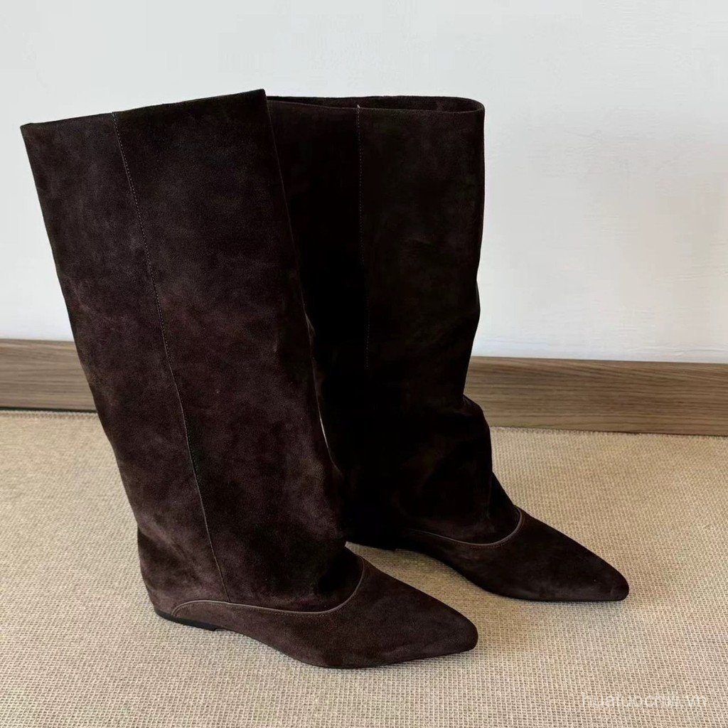 Unique Pointed Toe Over-the-Knee High Boots Slouch Boots Long Boots for Women25Autumn and Winter