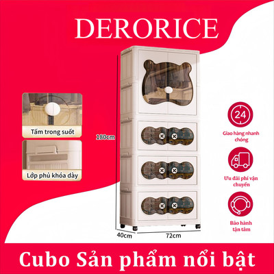 Tủ Đồ Trẻ Em，Tủ Đựng Quần Áo，Thiết Kế Độc Đáo, Nhiều Ngăn Lưu Trữ, Chất Liệu Nhựa An Toàn, Khả Năng Chịu Tải Cao