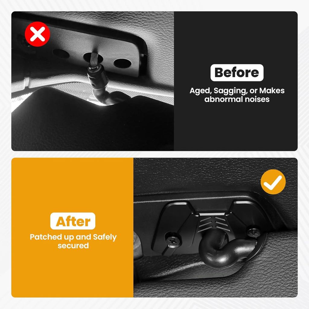 Bộ dụng cụ sửa chữa tấm che nắng 2 chiếc Phù hợp cho Wrangler JK 2018, Wrangler JL 2018-2025 2026, Gladiator JT 2020-2025 2026 Bộ công cụ sửa chữa tấm che ô tô Kẹp tấm che Phụ kiện ô tô hợp kim nhôm