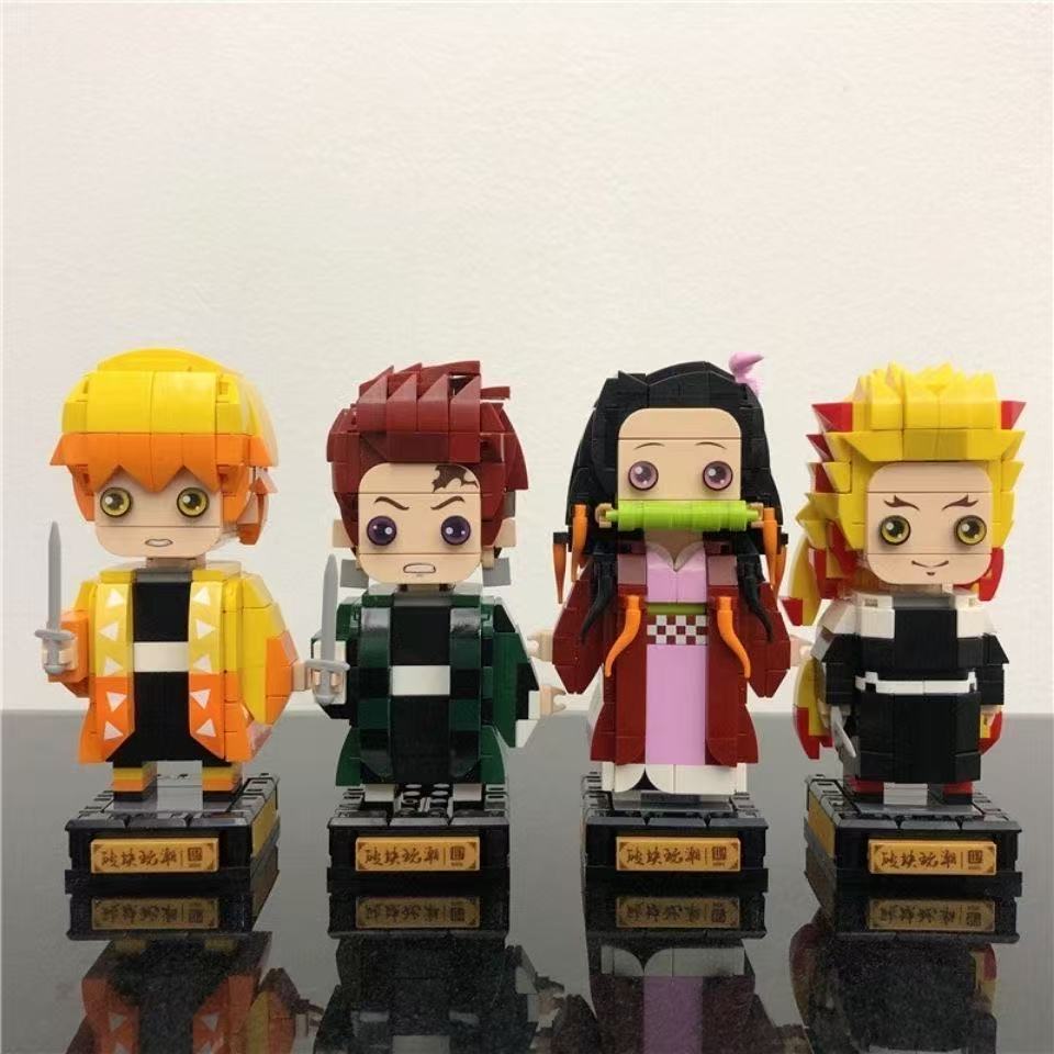 Khối xây dựng Demon Slayer Tương thích với Lego Tanjiro MOC Nezuko Hình Tomioka Giyuu Inosuke Zenits