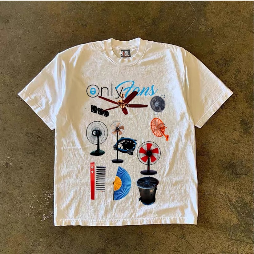 Áo Phông Nam Nữ Phối Hình Quạt Only Fans Phong Cách Trẻ Trung Cá Tính, Chất Vải Cotton Khô Mềm Mịn T
