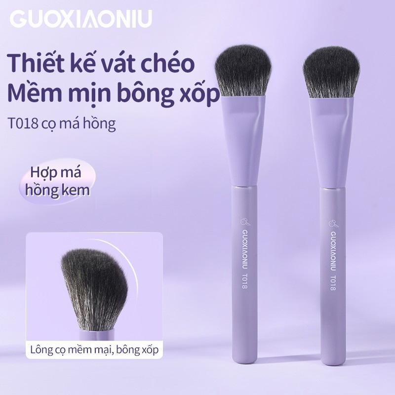 Cọ má hồng đầu góc GUOXIAONIU, 1 miếng, Kem và phấn má hồng, Màu sắc tự nhiên, Tạo hiệu ứng mặt Gradient, Kem che khuyết điểm, Kem nền trong suốt, Dễ sử dụng cho Begi