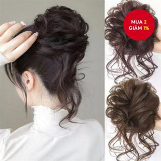  1 Máy Tính Tự Nhiên Lông Tơ Tóc Giả Dây Buộc Tóc Cho Nữ Dài Xoăn Tóc Scrunchie Nối Dài Phụ Kiện 
