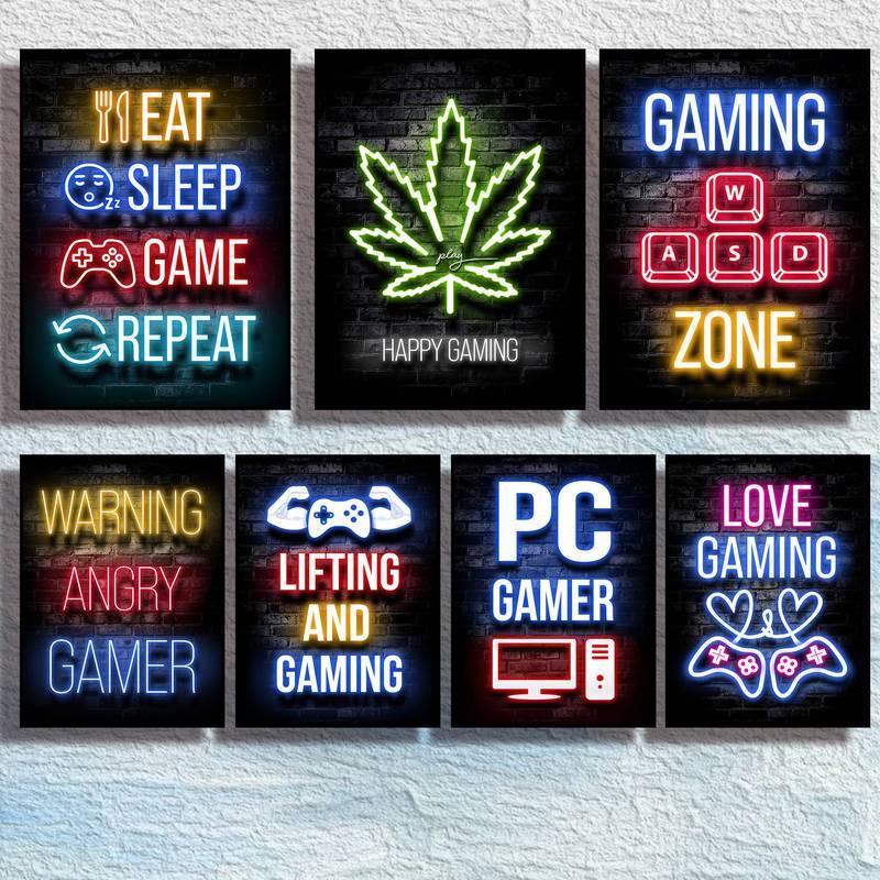 Game thủ chơi game Trích dẫn Epic Canvas Tranh nghệ thuật Trang trí tường Nhà Canvas Poster