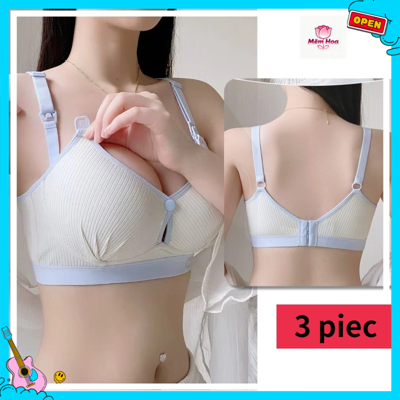 【M-3XL】Large sizeÁo lót bầu Cotton Tăm Lạnh cho con bú nâng ngực chống chảy xệ đồ lót chip bà bầu