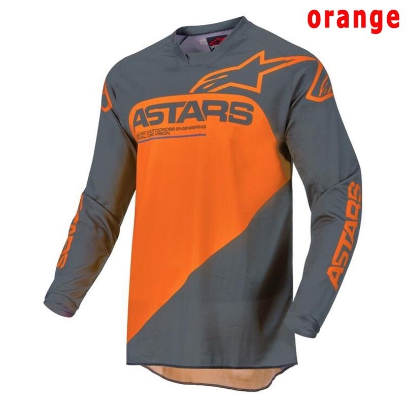 Phong cách mới Xe đạp leo núi Áo đi xe đạp dài tay nam màu cam xuống dốc thoáng khí áo đi xe đạp