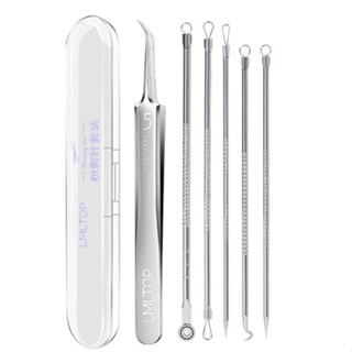  Bộ Dụng Cụ Lấy Mụn Loại Bỏ Mụn Chuyên Nghiệp LMLTOP 6-9 Món - Nhíp Gắp Mụn Đầu Cong Thép Không Gỉ - Dụng Cụ Nặn Mụn 