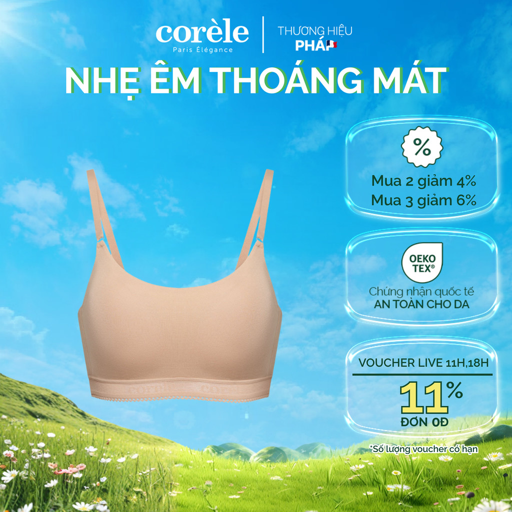 Áo ngực nữ Bralette mút mỏng, không gọng, vải sợi tre - chuẩn an toàn quốc tế OEKO-TEX | CORÈLE 5013