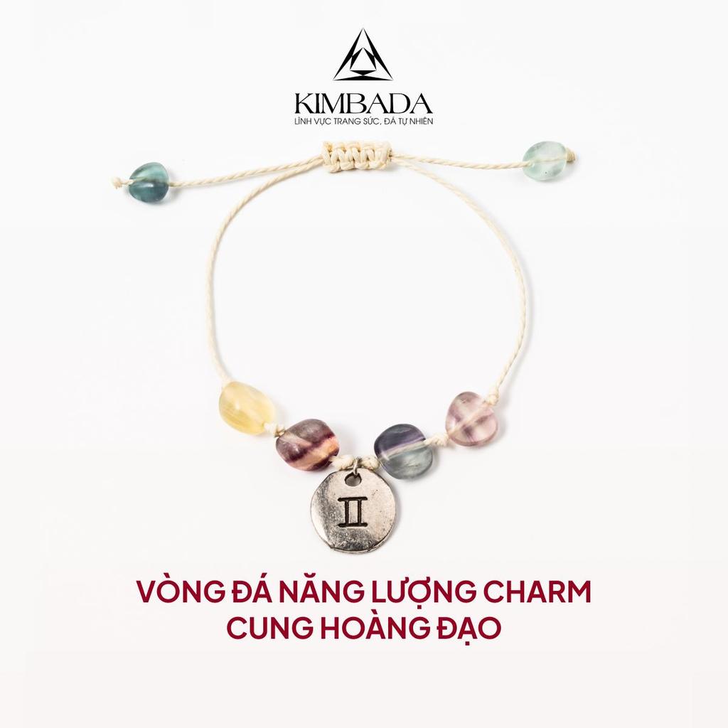 Vòng tay nữ handmade đá thạch anh mix charm cung hoàng đạo Kimbada phong thuỷ cá tính