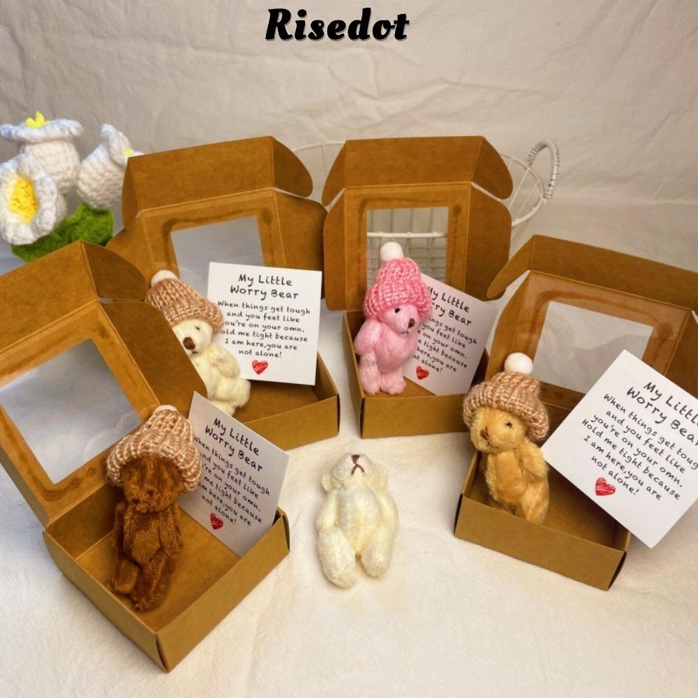 Quà tặng hộp gấu bông mini RISEDOT, Quà tặng gấu bông sang trọng sang trọng dễ thương, trong hộp Độn