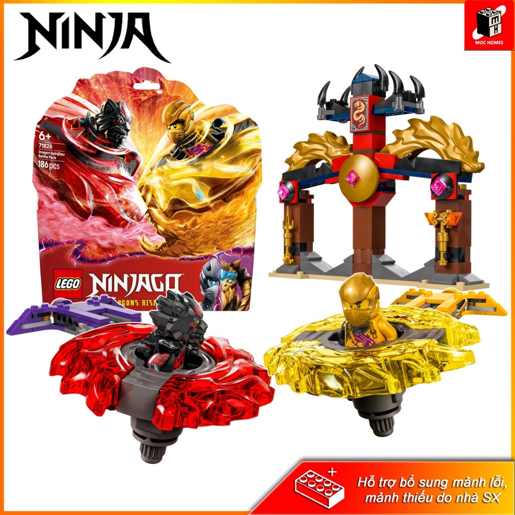( Giao ngẫu nhiên ) Mô hình đồ chơi Ninjago Dragon's Rising con quay Arin và phe ác Dragon Spinjitzu