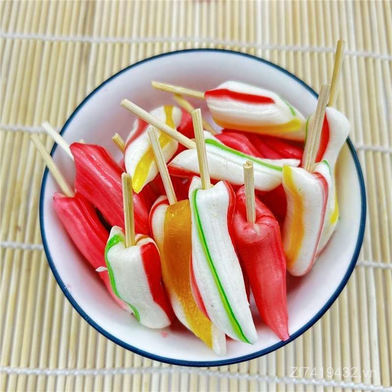 Tuổi thơ Hoài Cổ Malt Chili Anqing Kẹo Nhiều Màu Sắc Anhui Lollipop Hoài Cổ Kẹo Handmade Kẹo Đồ Ăn N