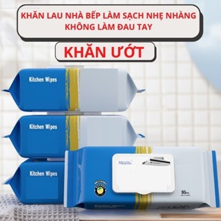 Thùng 10 Gói Khăn Ướt Lau bếp Đa Năng 1 Gói 80 Miếng - Siêu Nhẹ, Sạch Sâu, Tiết Kiệm