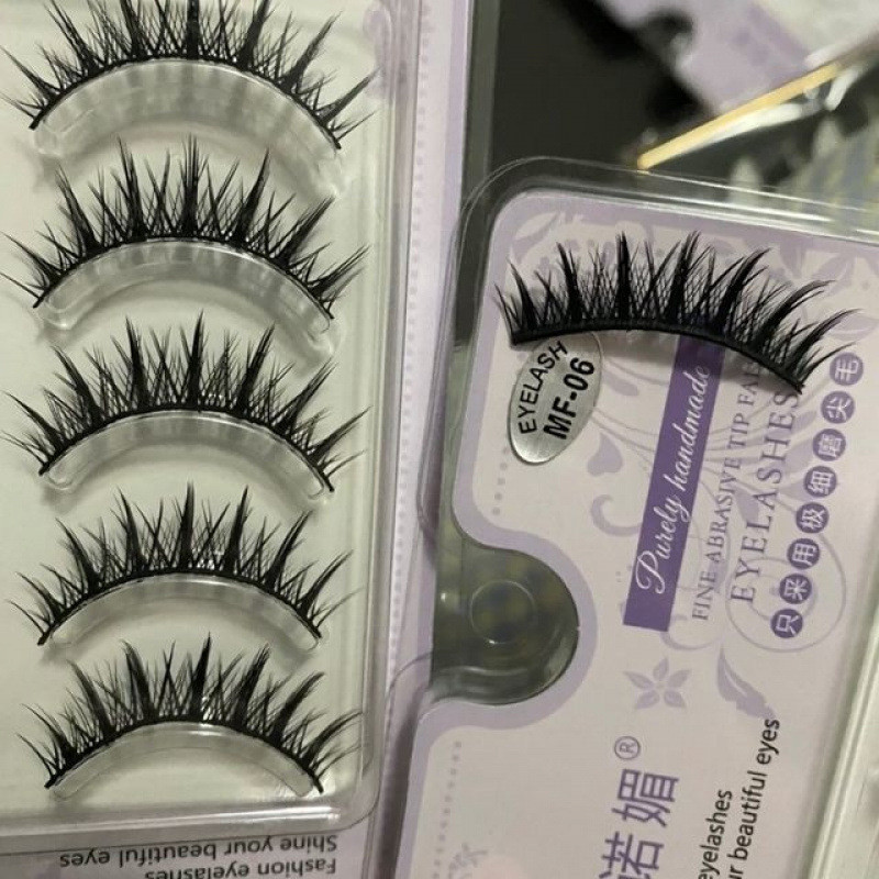 Lông mi giả màu mỡ nửa máu giả thơ Nomi MF06 Dày Little Devil Black Sharpening Mirror Whole 2025.11.