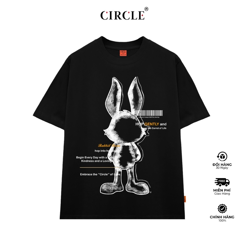 Áo thun CIRCLE - RABBIT LOVE TEE SHIRT Cotton cao cấp - CIRCLE CLO
